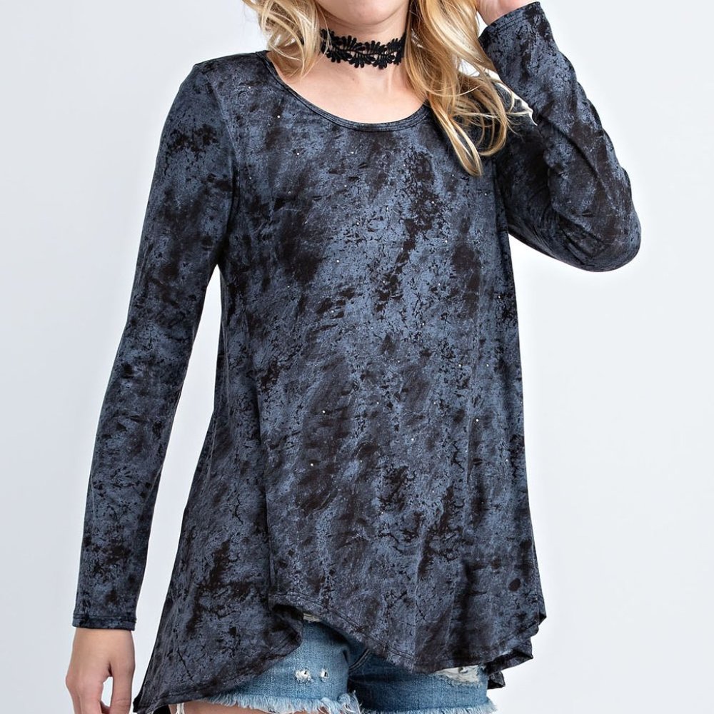Women's Vocal Long Sleeve Blouse w/ Subtle Rhinestones on Front
